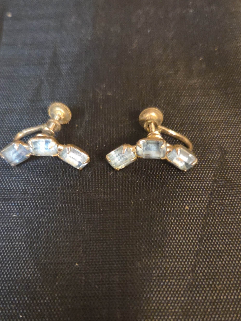Crystal Accent Gold-Tone Screwback Earrings - Light Blue